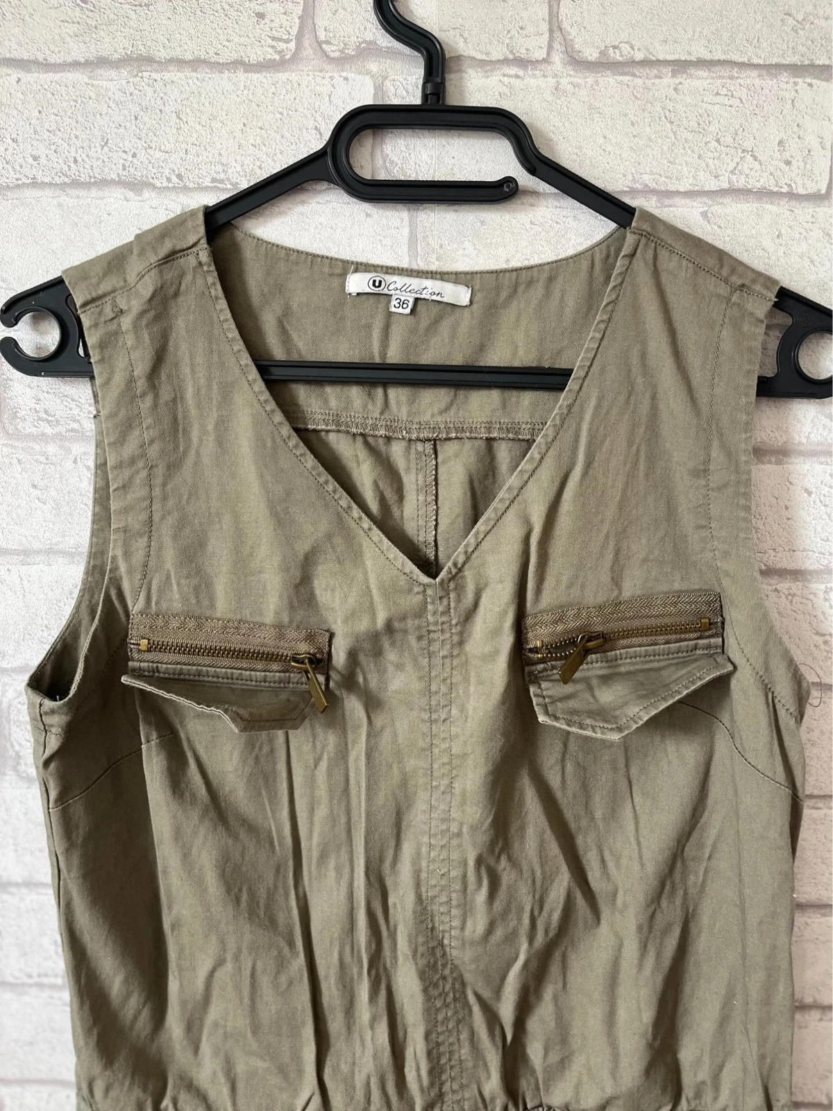 Magnífico vestido estilo safari caqui – U Collection T36 – photo 2